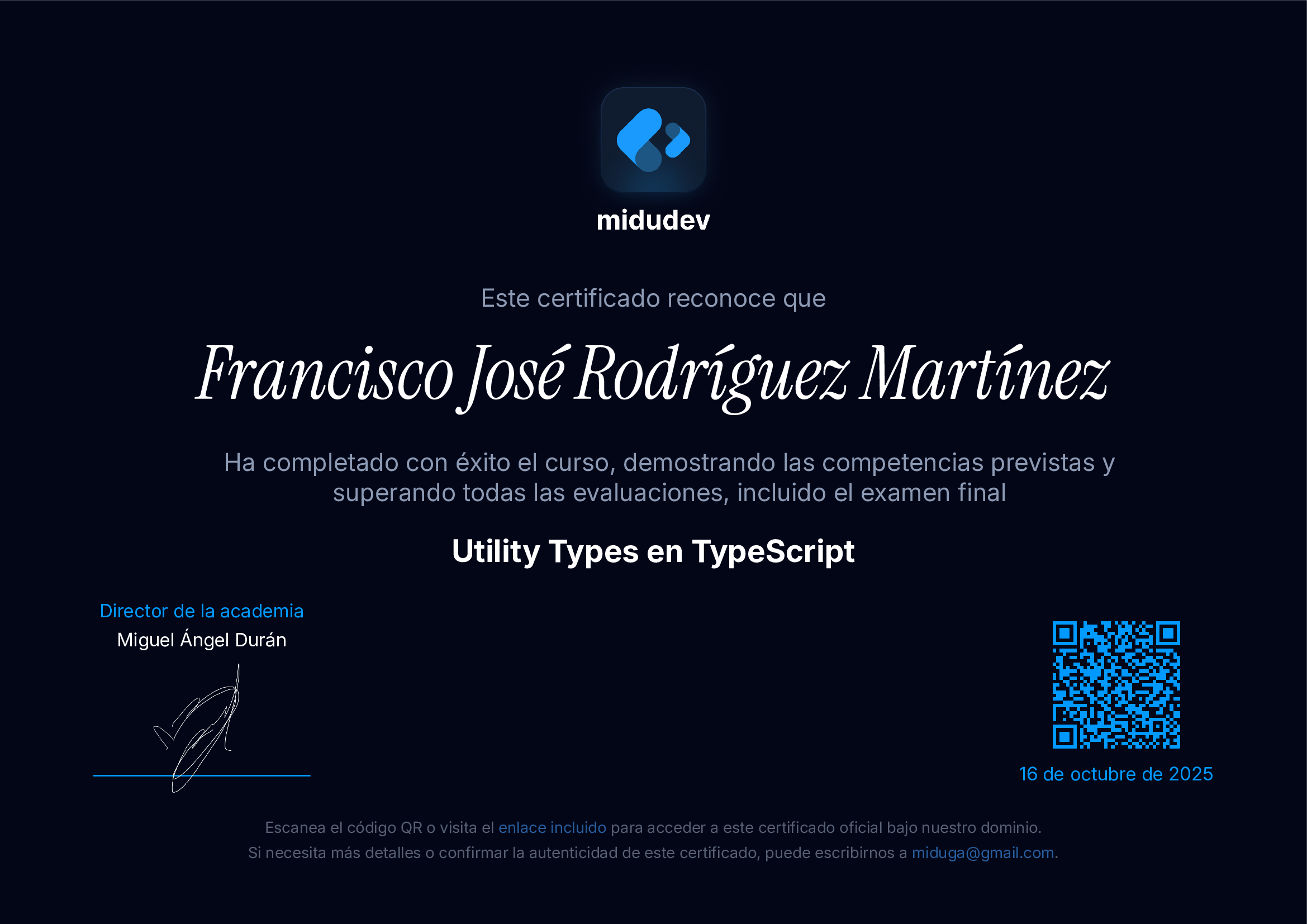 Certificado de Utility Types en TypeScript